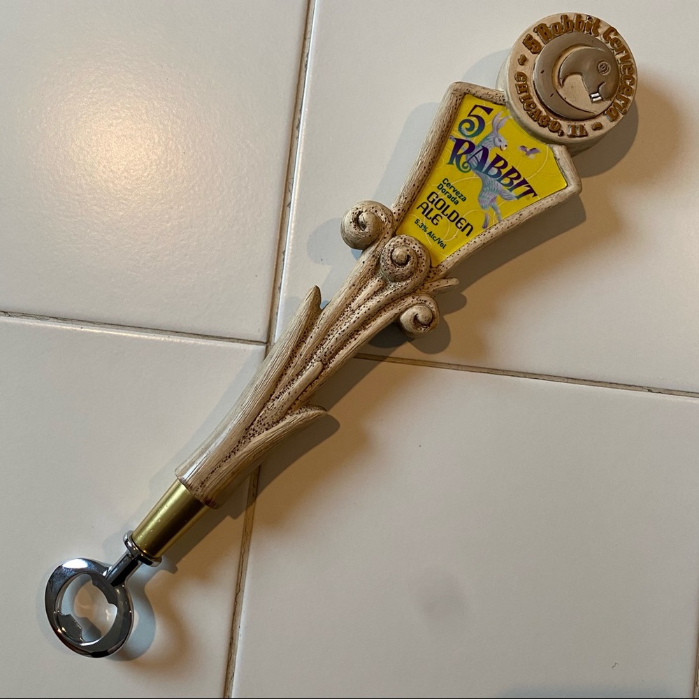 5 Rabbit Golden Ale Tap Handle Bottle Opener